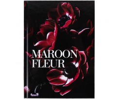 Книга записная Axent А5 96 листов клетка Maroon fleur (8459-1-A)