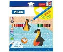 Олівці кольорові Milan Maxi з чинкою 12 штук асорті (ml.0722612)