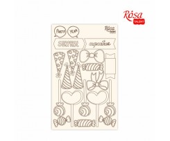 Чипборд для скрапбукинга ROSA TALENT Cake delicious 2 белый картон 128х200 мм (94232043)