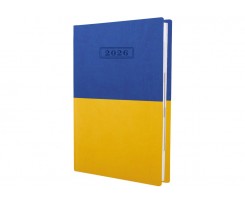 Дневник датированный 2026 Optima Vivella A5 352 страницы желто-голубой (O26115-98)