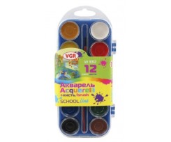Краски акварельные VGR медовые 12 цветов ассорти (Я05904_W3312)