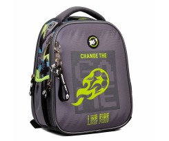 Рюкзак школьный Yes Football 35x28x15 см 15 л серый (559554)