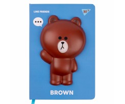 Блокнот-сквиш Yes Line Friends. Brown А5 128 листов линия жесткий (151802)