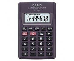 Калькулятор карманный Casio 8 разрядный 87x56x8.8 мм пластик (HL-4A-S-EP)