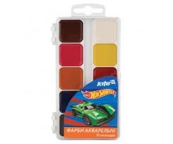 Фарби акварельні Kite Hot Wheels, в пластиковому пеналі, 10 кольорів (hw17-060)