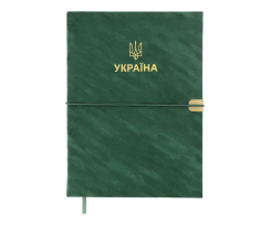 Дневник датированный 2025 Buromax PATRIOT VELOUR А5 336 страниц зеленый (BM.21133-04)