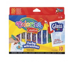 Фарби вітражні Colorino 10 кольорів, 10,5 мл., (34210PTR)
