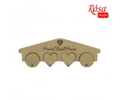 Ключниця ROSA TALENT Home Sweet Home 4 брелка МДФ 252х12х87 мм (2862404)