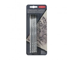 Набір з 4-х олівців Derwent Watersoluble Graphitone 2 мм чорний (34304)