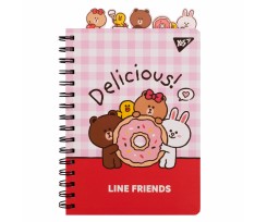 Блокнот Yes Line Friends. Delicious А5 80 листов линия спираль (151776)