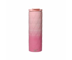Термокружка YES Pink Heart 420 мл розовая (707336)