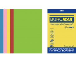 Папір кольоровий Buromax А4 20 аркушів 80 г/м2 асорті (BM.2721320E-99)