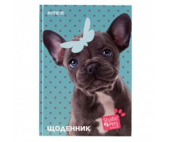 Щоденник шкільний Kite "Studio Pets", А5, тверда обкладника, бірюзовий (SP19-262-2)
