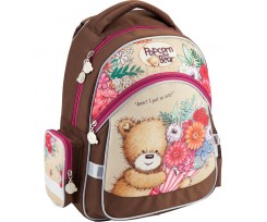Рюкзак школьный Kite Popcorn the Bear 38x29x13 см 14 л коричневый (po18-521s)
