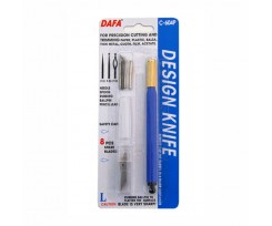 Ніж макетний DAFA C-604Р пластикова ручка 8 змінних лез + 4 насадки (94160C604P)