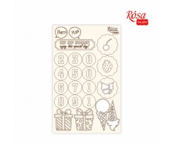 Чипборд для скрапбукинга ROSA TALENT Cake delicious 3 белый картон 128х200 мм (94232044)