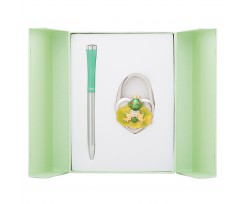 Набір подарунковий Langres Fairy Tale ручка кулькова+гачок для сумки зелений (LS.122027-04)