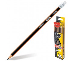 Набір з 12-ти олівців Maped з гумкою 2 мм чорний (MP.851725)