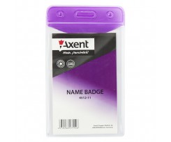Бейдж вертикальный Axent 65x107 мм PVC фиолетовый (4512-11-A)