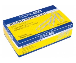 Скрiпки нікельовані круглі Economix 50 мм 100 штук (E41010)