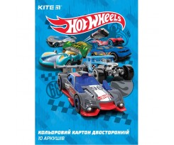 Картон цветной Kite Hot Wheels, двусторонний, 10 цветов, А4 (HW19-255)