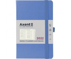 Щотижневик датований Axent Partner Strong 2022 А5- 96 аркушів блакитний (8505-22-45-A)