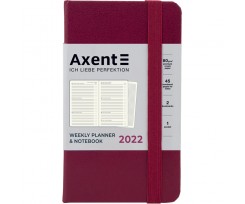 Щотижневик датований Axent Pocket Strong 2022 А6- 96 аркушів бордовий (8508-22-46-A)