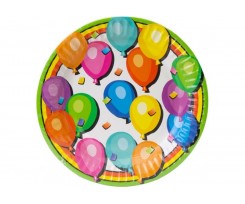 Набір паперових тарілок Maxi Balloons 17.78 см 6 штук білі (MX44355)