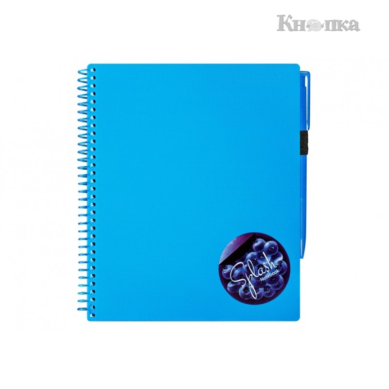 Блокнот Optima Splash з ручкою В5 120 аркушів клітинка блакитний (O20840-11)