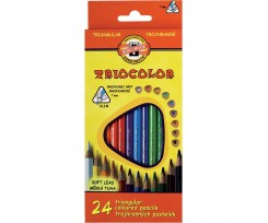 Карандаши цветные Koh-I-Noor Triocolor 3.3 мм 24 штуки ассорти (3134)