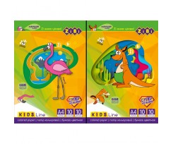 Бумага цветная ZiBi Kids Line А4 10 цветов 10 листов (ZB.1908)