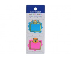 Закладки Economix Fun Lion and monkey з клейким шаром 40х45 мм 40 штук асорті (E20966-02)