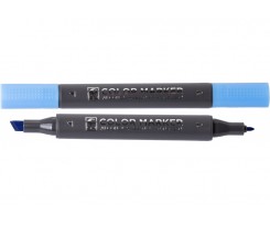 Маркер Sta двусторонний 1-7-0.7 мм бриллиантовый синий (STA3202-74)