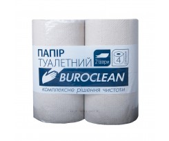 Туалетная бумага Buroclean 2-х слойный 4 рулона серый (10100052)