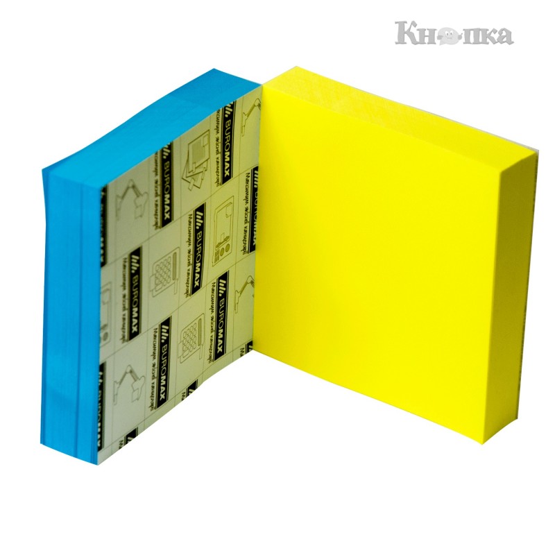 Блок бумаги Buromax Ukraine с клейким слоем 76х76 мм 300 листов желто-голубой (BM.2340-98)