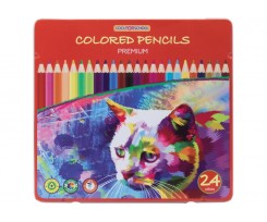 Олівці кольорові Cool For School Premium 3 мм 24 штуки асорті (CF15180)