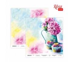 Бумага для скрапбукинга ROSA TALENT Floral Poem 4 двусторонний 30х30 см 200 г / м2 (5316004)