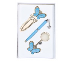 Набір подарунковий Langres Fly ручка кулькова+брелок+закладка синій (LS.132001-02)