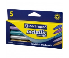 Фломастери Centropen Metallic 1-2 мм 5 кольорів (8690/5)