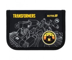 Пенал без наполнения Kite Transformers 1 отделение 1 отворот черный (TF25-621)