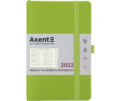 Щотижневик датований Axent Partner Soft Skin 2022 А5- 96 аркушів салатовий (8509-22-09-A)