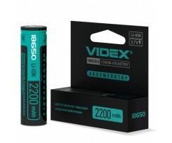 Аккумулятор Videx Li-Ion 18650-P (ЗАЩИТА) 2200mAh color box/1 pc 20/160 (18650-P)