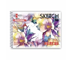 Альбом для акварелі Santi Flowers А5 Paper Watercolour Collection 12 аркушів (130496)