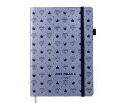 Блокнот деловой Buromax Relax А5 96 листов клетка искусственная кожа серебряный (BM.295101-24)