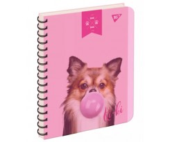 Зошит для записів YES Elegant Dog А5 144 аркуша клітинка світло-рожевий (681674)