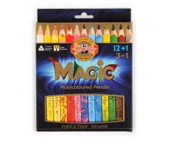 Карандаши цветные Koh-i-Noor Magic 5.6 мм 12 + 1 штук ассорти (340801)