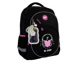 Рюкзак школьный Yes My Idol 41x31x13 см 16 л черный (559985)