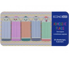 Закладки Economix Fun Pencils с клейким слоем 18х50 мм 125 штук ассорти (E20963)