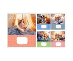 Зошит шкільний 1 Вересня Pets Frinds А5 12 аркушів коса лінія (768068)