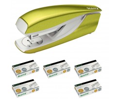 Степлер Leitz WOW cкоба №24/6 26/6 до 30 аркушів зелений металік (5502-10-64)